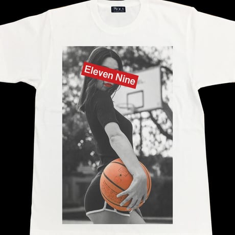 Eleven Nine / Tシャツ/ girl basketball BoxRogo /ホワイト