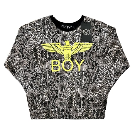ボーイロンドン BOY LONDON イーグル ロゴ パンク 80年代ファッション 裏起毛 ドロップショルダー ショート丈 スウェット トレーナー