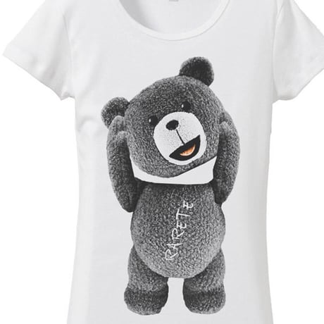 RARETE (ラルテ) テディベア　首とれた Tシャツ ホワイト 星柄 star (レディース）