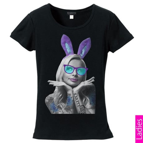 RARETE (ラルテ) バニー タトゥー サングラス Tシャツ ブラック 星柄 star (レディース）