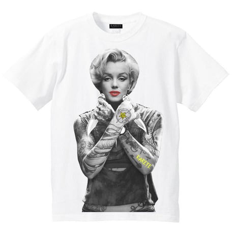 RARETE (ラルテ) マリリンモンロー ナイフ tattoo Tシャツ ホワイト