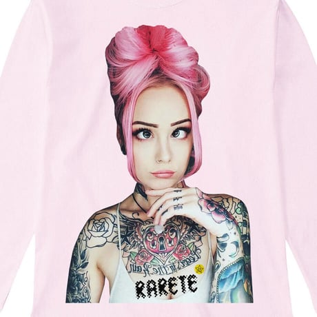 RARETE (ラルテ) girl　Eye　Tatoo ライトピンク 長袖Tシャツ
