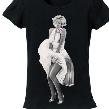 RARETE (ラルテ) マリリンモンロー white ドレス キャンディー Tシャツ ブラック 星柄 star (レディース）