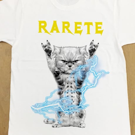 RARETE (ラルテ) CAT イナズマ 猫 ホワイト Tシャツ 星柄 star