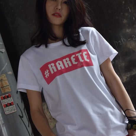 RARETE (ラルテ) 人形 後ろ姿 Tatoo Tシャツ ホワイト 星柄 star バックプリント　ボックスロゴ