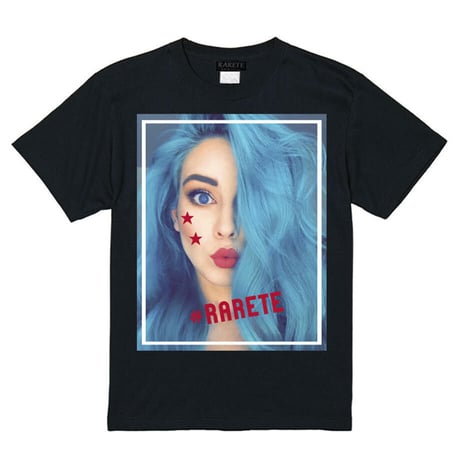 RARETE (ラルテ) blue hair GIRL Tシャツ ブラック