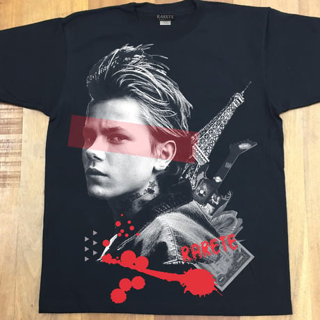 RARETE (ラルテ) リヴァー・フェニックス コラージュ Tシャツ ブラック 星柄