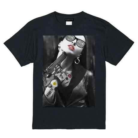 RARETE (ラルテ) GIRL 迷彩 Tatoo 拳銃 Tシャツ ブラック