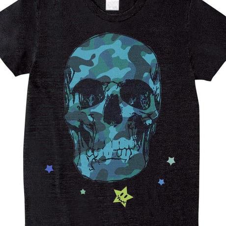 RARETE (ラルテ) 入手困難 ドクロ スカル 迷彩 ブルースミクロ Tシャツ 星柄 star
