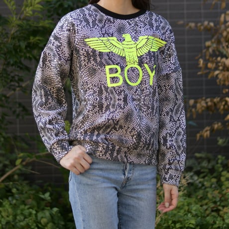 ボーイロンドン BOY LONDON イーグル ロゴ パンク 80年代ファッション 裏起毛 ドロップショルダー ショート丈 スウェット トレーナー