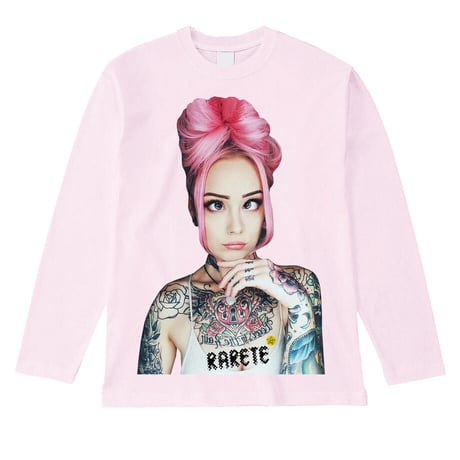 RARETE (ラルテ) girl　Eye　Tatoo ライトピンク 長袖Tシャツ