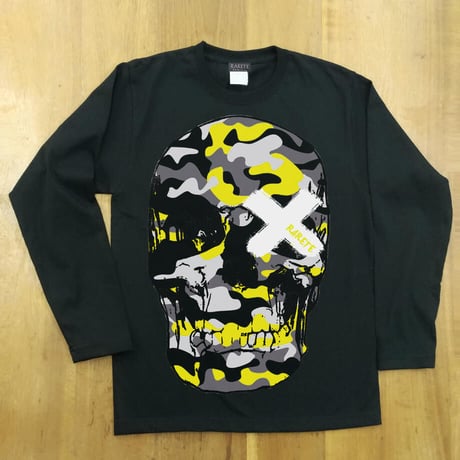 RARETE (ラルテ) ドクロ 迷彩 イエロー ブラック 長袖Tシャツ