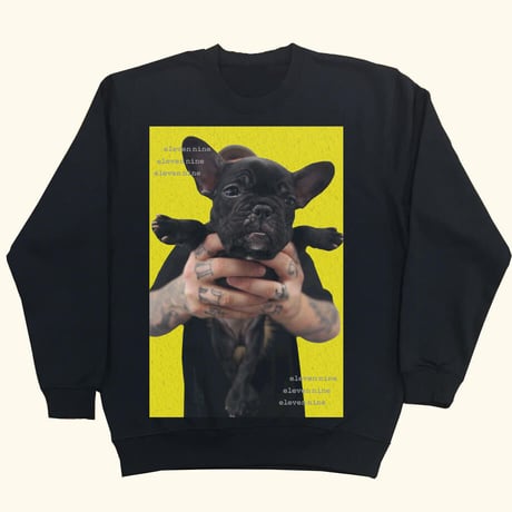 Eleven Nine / トレーナー/ Pug yellow /ブラック