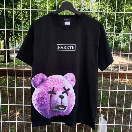 RARETE (ラルテ) テディベア パープル ロゴ Tシャツ ブラック 星柄 star