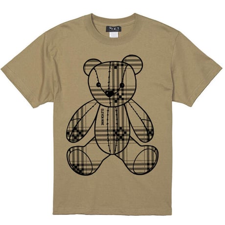 Eleven Nine / Tシャツ/ Teddy bear /Plaid / ベージュ