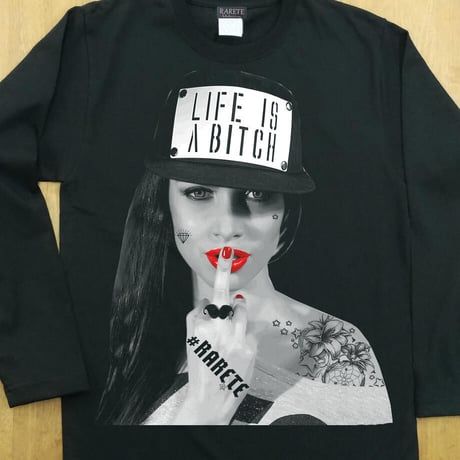 RARETE (ラルテ) LIFE IS ABXXXX ブラック 長袖Tシャツ