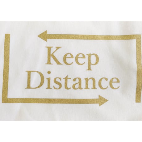 Eleven Nine / Tシャツ/ rogo /keep Distance /Gold ホワイト