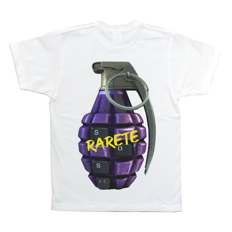 RARETE (ラルテ) SOS　手榴弾　バックプリント Tシャツ ホワイト