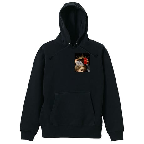 RARETE (ラルテ) GIRL crown Back print　パーカー ブラック