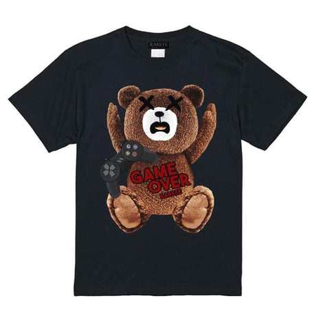 RARETE (ラルテ) GAME OVER !! テディベア Tシャツ ブラック