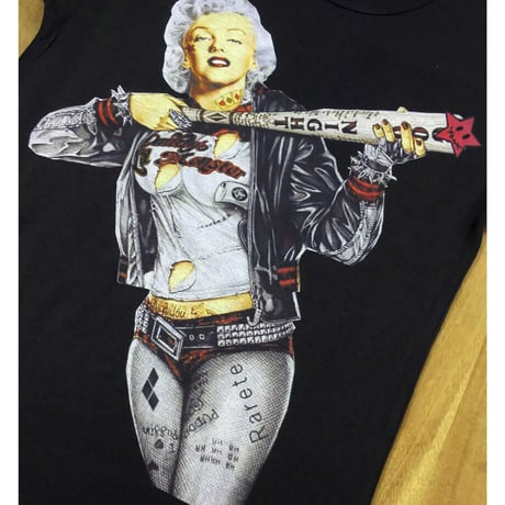 RARETE (ラルテ) マリリンモンロー ハーレイ・クイン Tシャツ スミクロ 星柄 star
