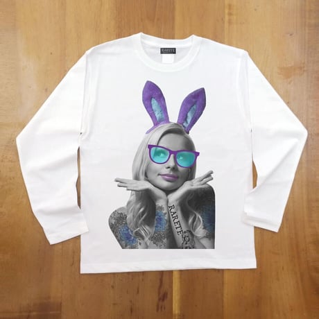 RARETE (ラルテ) バニー タトゥー サングラス ホワイト 長袖Tシャツ