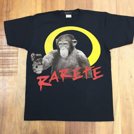 RARETE (ラルテ) チンパンジー 拳銃 Tシャツ ブラック Tシャツ 星柄 star