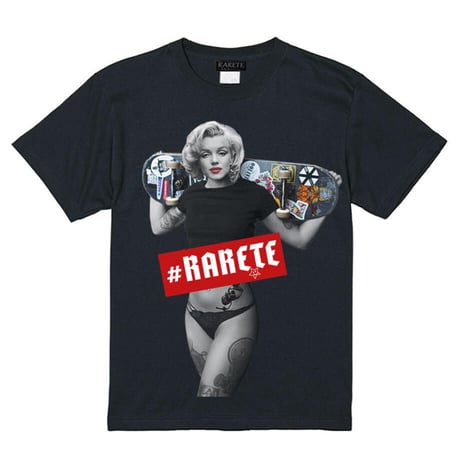 RARETE (ラルテ) マリリンモンロー スケートボード BOXロゴ　Tシャツ ブラック