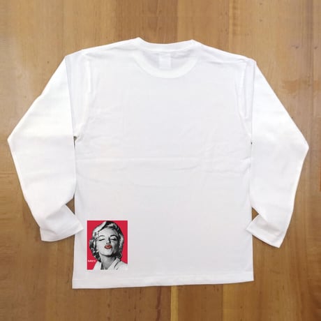 RARETE (ラルテ) マリリンモンロー キス バックプリント ホワイト 長袖Tシャツ