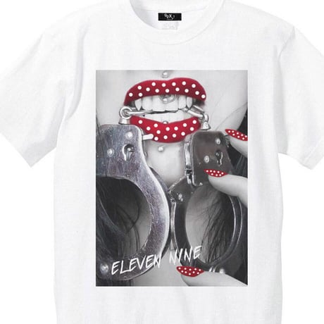 Eleven Nine / Tシャツ/ handcuff Polka dot/ホワイト