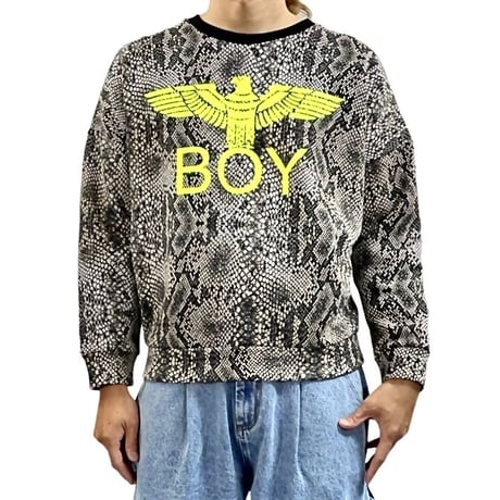 ボーイロンドン BOY LONDON イーグル ロゴ パンク 80年代ファッション 裏起毛 ドロップショルダー ショート丈 スウェット トレーナー