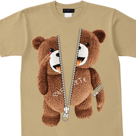 RARETE (ラルテ) あっかんべー (茶色)　 ZIP ファスナー サンド Tシャツ