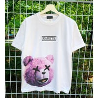 RARETE (ラルテ) テディベア パープル ロゴ Tシャツ ホワイト 星柄 star