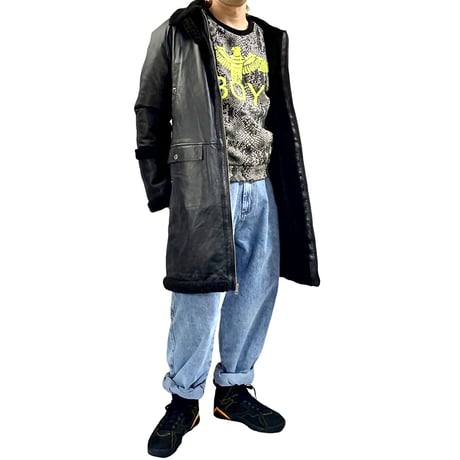 ボーイロンドン BOY LONDON イーグル ロゴ パンク 80年代ファッション 裏起毛 ドロップショルダー ショート丈 スウェット トレーナー