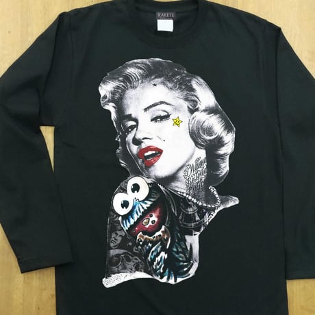 RARETE (ラルテ) マリリンモンロー クッキーモンスター ブラック 長袖 Tシャツ