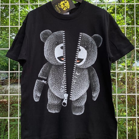 RARETE (ラルテ) ZIP テディベア ファスナー （グレイ）Tシャツ ブラック