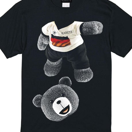 RARETE (ラルテ) テディベア サッカー (グレイ) Tシャツ ブラック