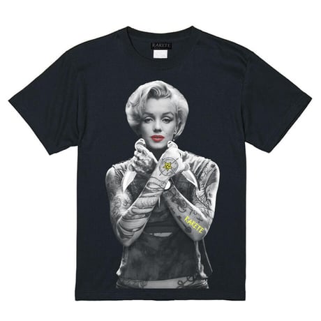 RARETE (ラルテ) マリリンモンロー ナイフ tattoo Tシャツ ブラック