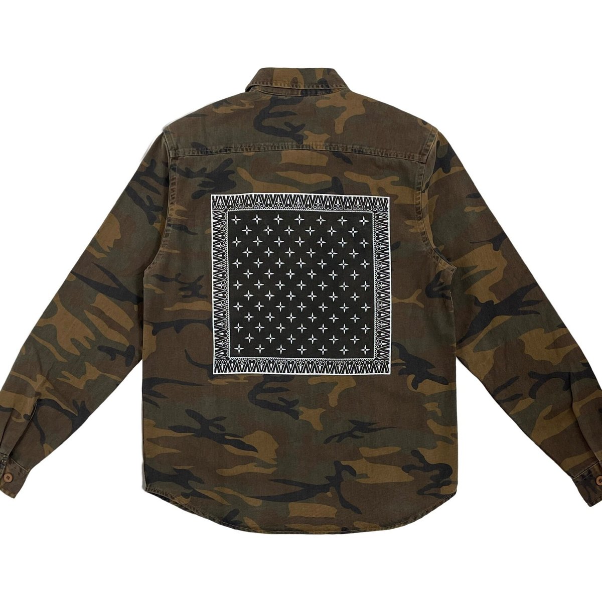 エイソス asos バンダナ柄 バックプリント ウッドランド カモフラ 迷彩  