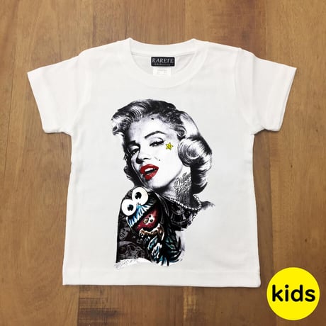 RARETE (ラルテ) マリリン モンロー クッキーモンスター Tシャツ ホワイト 星柄 star （Kids）