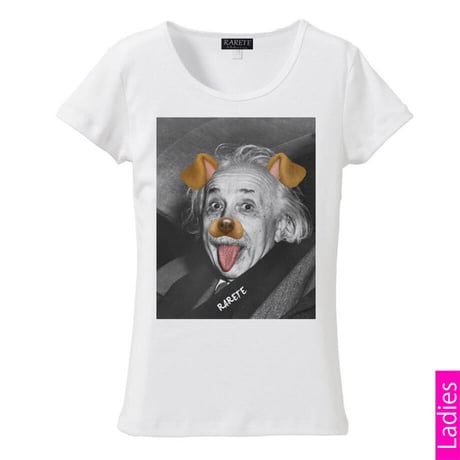 RARETE (ラルテ) アインシュタイン アプリ Tシャツ ホワイト 星柄 star (レディース）