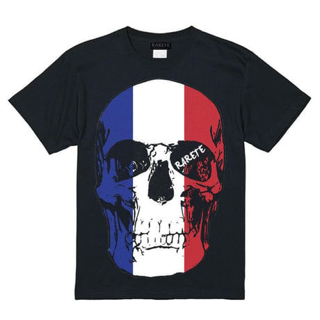 RARETE (ラルテ) ドクロ スカル フランス国旗 Tシャツ ブラック