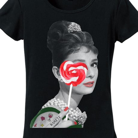 RARETE (ラルテ) Hepburn キャンディー ハート Tシャツ ブラック 星柄 star (レディース）