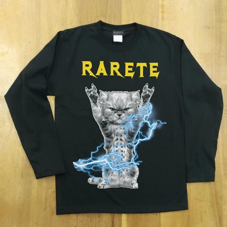RARETE (ラルテ) CAT イナズマ 猫 ブラック 長袖Tシャツ