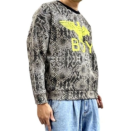 ボーイロンドン BOY LONDON イーグル ロゴ パンク 80年代ファッション 裏起毛 ドロップショルダー ショート丈 スウェット トレーナー