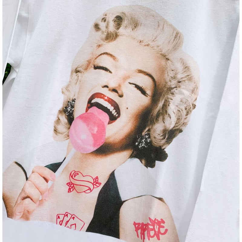 RARETE (ラルテ) マリリンモンロー キャンディー 長袖Tシャツ ホワイト