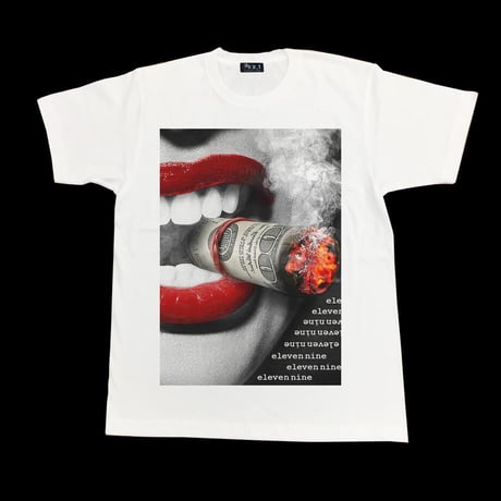 Eleven Nine / Tシャツ/ Lip/smoke/ホワイト