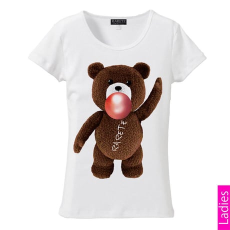 RARETE (ラルテ) テディベア ガム 茶色 Tシャツ Tシャツ ホワイト 星柄 star (レディース）