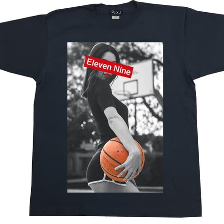 Eleven Nine / Tシャツ/ girl basketball BoxRogo /ブラック
