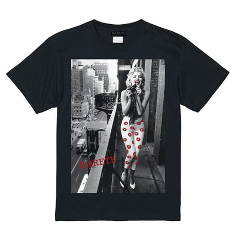 RARETE (ラルテ) マリリンモンロー camera flour Tシャツ ブラック